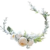 FIDDY898 Flower Crown Greenery Boho Headband Festival Wedding Flower Girl Headpiece Wreath Photo Hair Prop Headpiece