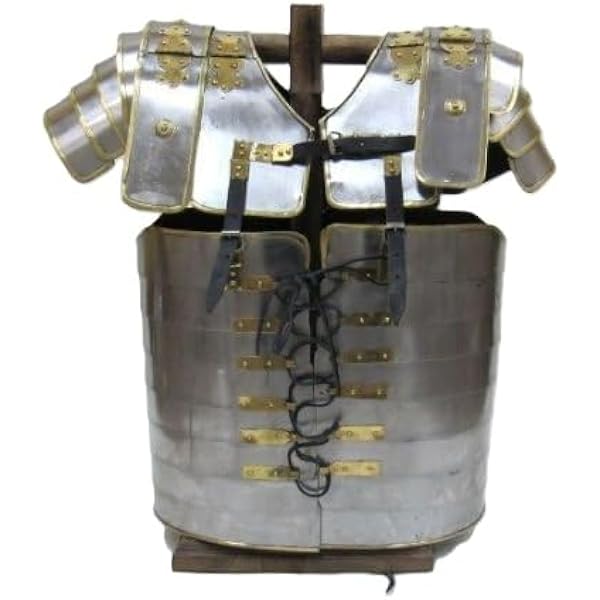 Corazza Romana In Plastica Dorata - Effetto Martellato Per Costumi E Recite | Con Pettorale, Schienale E Spalline - Foto 12