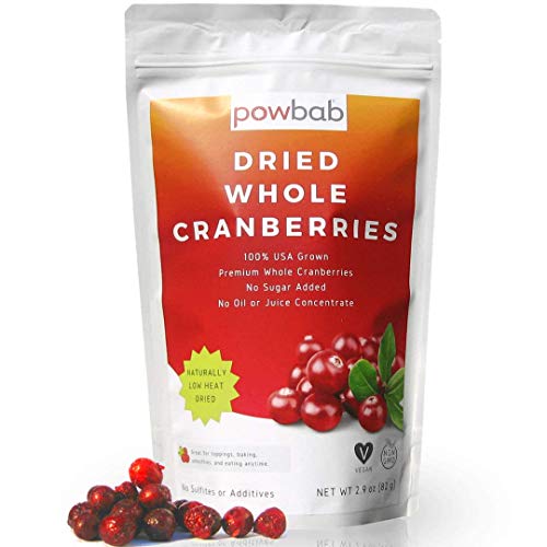 powbab Dried Cranberries Unsweetened 100 USA Grown Organic Dried