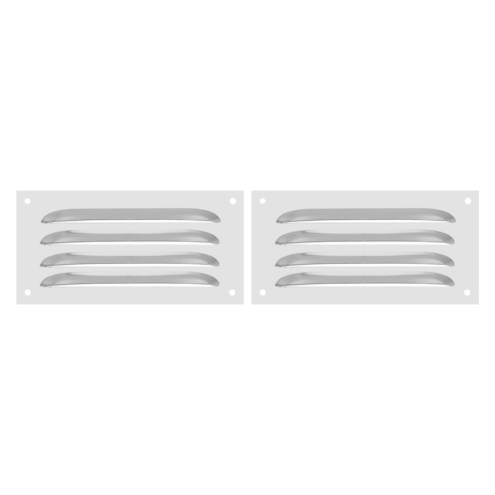 PATIKIL 8 x 4 Inch Stainless Steel Vent Cover, 2 Pack Screen Air Grille Ventilation Cover HVAC Louvered Grill for Home Kitchen Fireplace Bathroom Wall Ceiling, Silver Tone