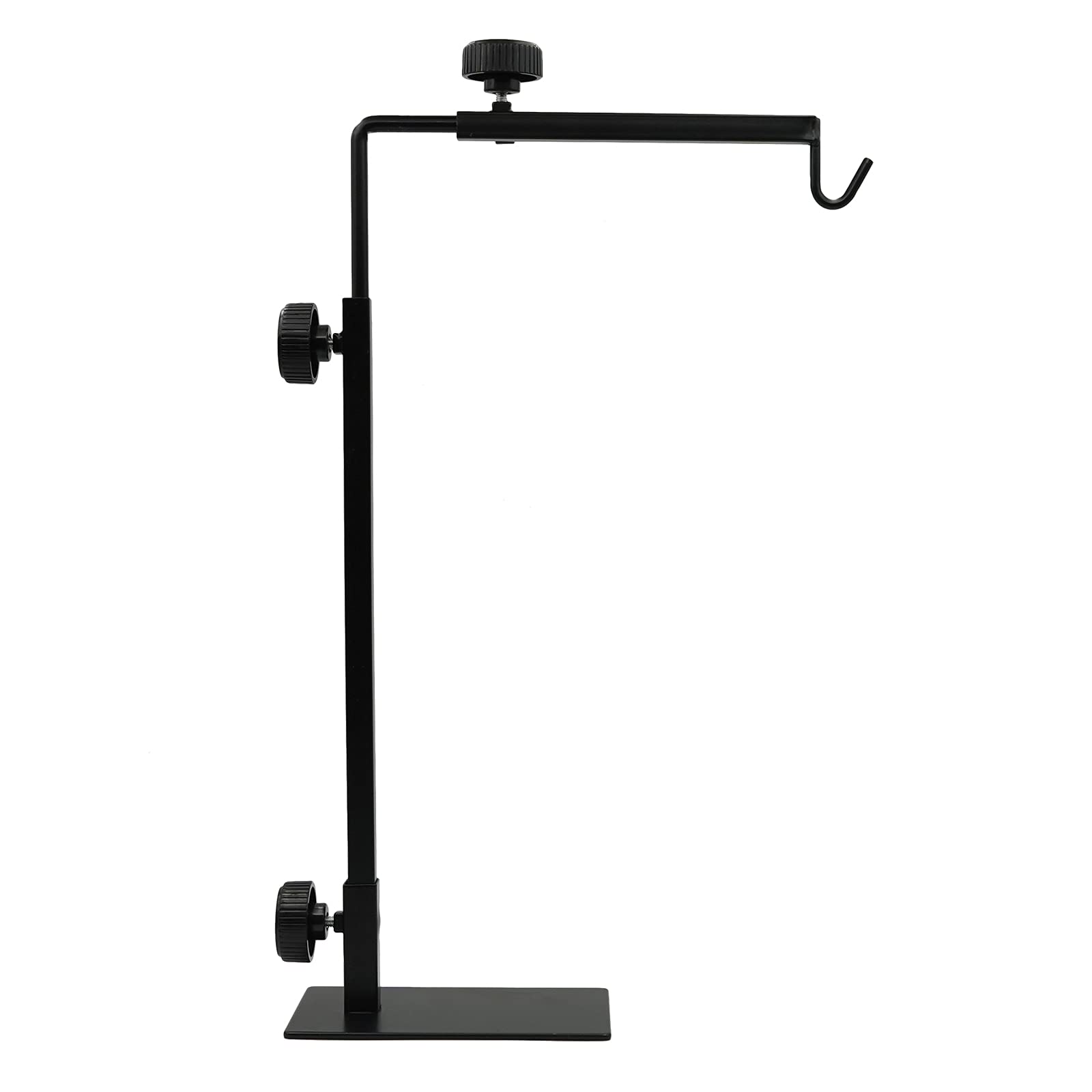 Svauoumu Reptile Lamp Stand, Adjustable Telescopic Floor Heat Light Stand, Heat Lamp for Reptiles, Tortoises, Spiders, Black, Metal