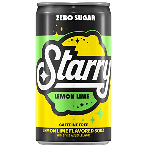 STARRY LEMON LIME SODA POP, ZERO SUGAR, 7.5OZ MINI CANS (6 PACK)