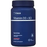 Trace Minerals Vitamin D3 + K2 Gummies, 60 Servings, Strawberry | Plant-based chewable, Bone and heart support, Calcium absorption aid, 1 gummy up to 3 times daily, Ionic trace minerals