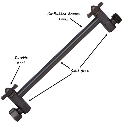 Adjustable Shower Head Extension Arm 10 Inch Brass Shower Arm