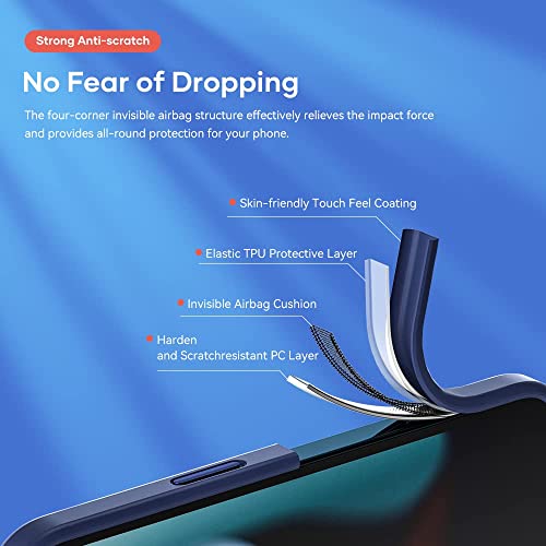 Designed for iPhone 13 Pro Max Case, Mil-Grade Protective Slim Thin Phone Cases Anti-Scratch Anti-Fingerprint Matte Translucent Shockproof Cover Compatible for iPhone 13 Pro Max 6.7 inch (Blue)