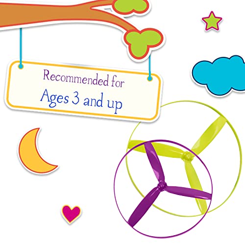 Battat Flying Disc Toy 2 Launchers & 4 Discs Helicopter Playset Outdoor Toys for Summer