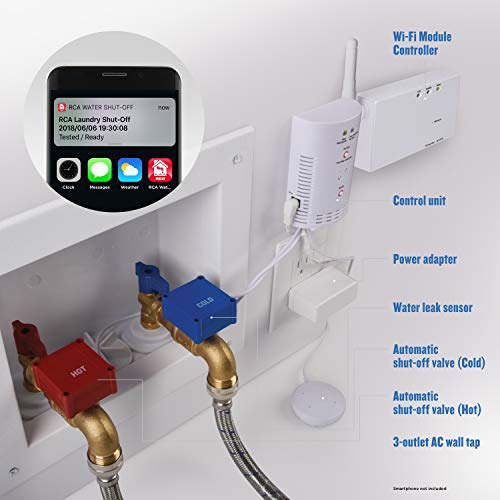 RCA Smart Water Leak Detector and Laundry Shut Off System with
