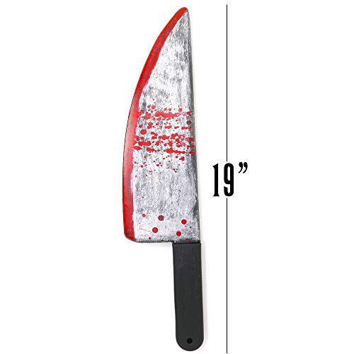 Skeleteen Bloody Butcher Knife Prop 19" Large Blood Stained Fake