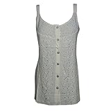 Mogul Interior Womens Sexy White Tank Top Casual Comfy Spaghetti Strap TOP S/M