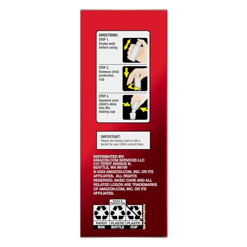 AMAZON BASIC CARE CHILDREN’S PAIN AND FEVER, ACETAMINOPHEN 160 MG PER 5 ML ORAL SUSPENSION, DYE-FREE CHERRY FLAVOR, 8 FL OZ