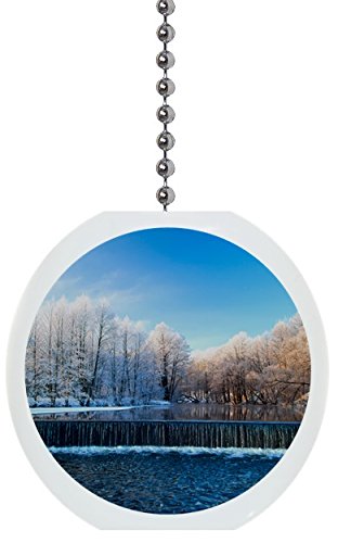 Winter Waterfall Solid Ceramic Fan Pull