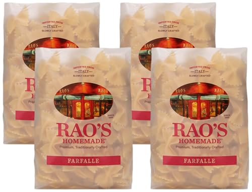 Rao’s Homemade Farfalle Pasta, 16oz, Traditionally Crafted, Premium Quality, From Durum Semolina Flour, Imported from Italy, 1 Pound (Pack of 4)