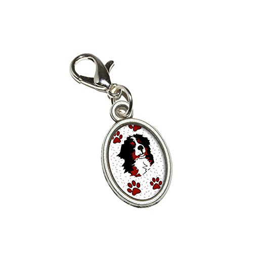 Graphics and More Bernese Mountain Dog of Impressiveness Antiqued Bracelet Pendant Zipper Pull Oval Charm with Lobster Clasp