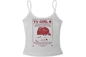 Y2k Camisole Emo Graphic Baby Tank Top Grunge 2000s Coquette Spaghetti Strap Top Summer Vintage Nostalgic Cami Cropped Top