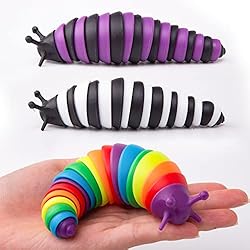 MEIEST 3 PCS Fidget Slug Toys,3D Articulated