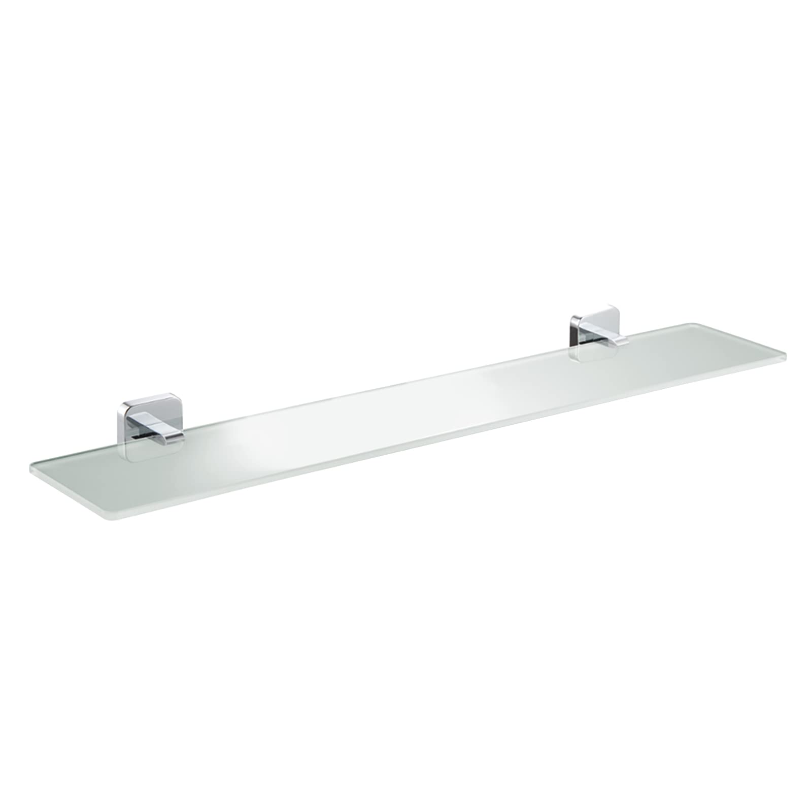 JASSFERRY 600mm Bathroom Shelf Wall Mounted Frosted Glass Shelving Chrome Storage Organizer with for Shower Bath
