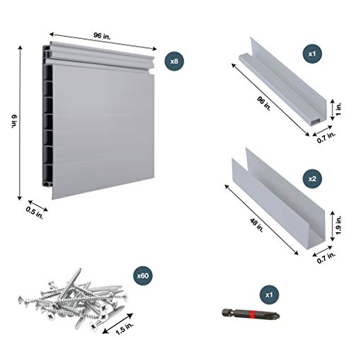 Crownwall 6" Slatwall Basic Bundle (8ft x 4ft) with 18Piece Hook Kit