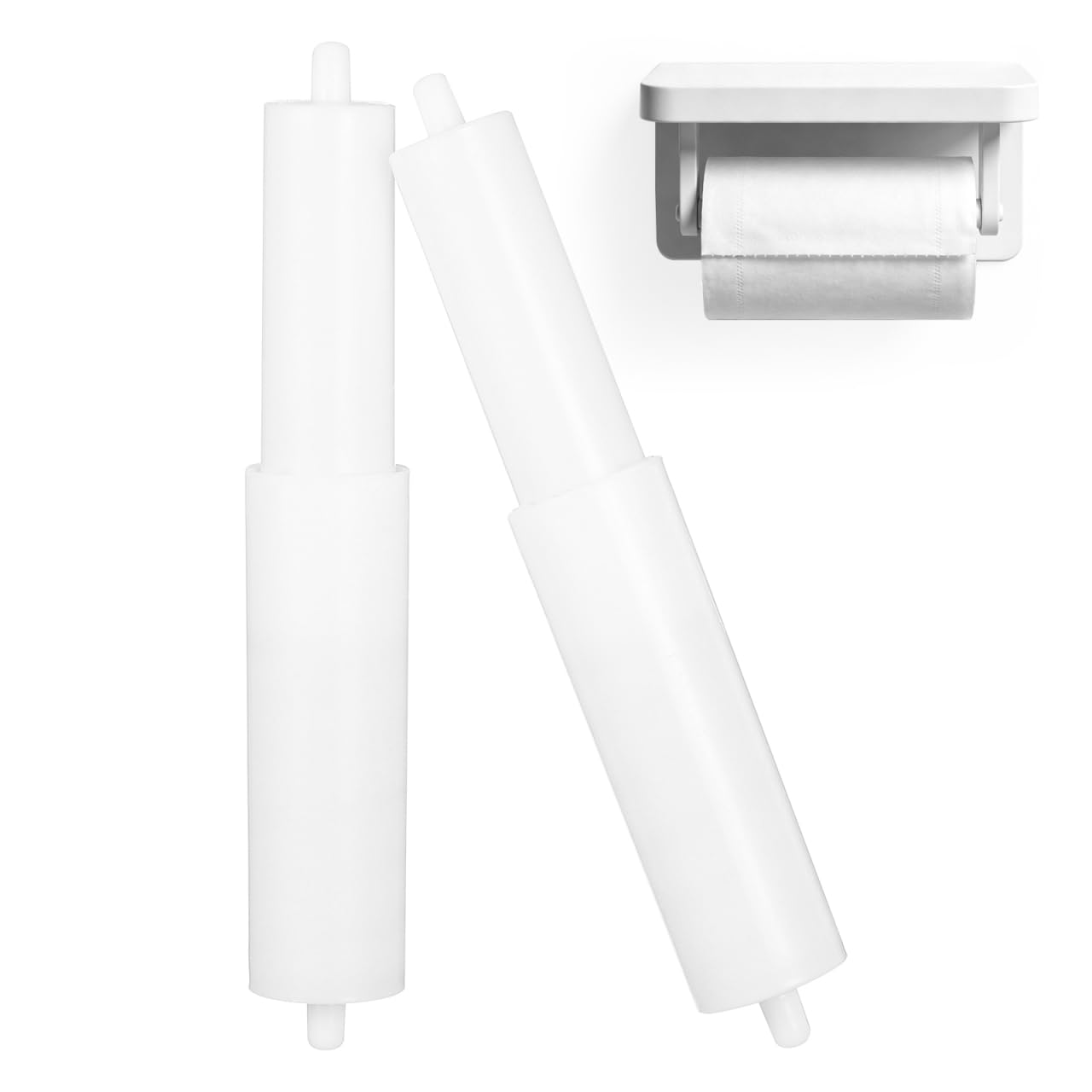 Toilet Paper Roller Toilet Tissue Holder 2Pcs Paper Roller Replacement Toilet Paper Holder Roller Spring Loaded Paper Roller for Hotel Home Bathroom Toilet Stand
