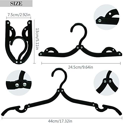 12 PCS Travel Hangers Portable Folding Clothes Hangers Travel