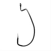 EAGLE CLAW Lazer Trokar Magworm Hook, Plat Black, 3/0 (6 Hooks)