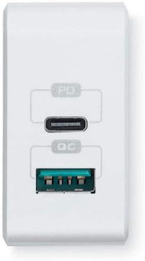 aiino - Alimentation USB-C pour iPhone 12/12 Pro, 27W, Chargeur Rapide, 2 Ports USB Quick Charge 3.0, USB Type C PD, Compatible avec iPhone 12/12 Mini/11 Pro/11 Pro Max/11/X/SE, iPad/iPad Pro - Blanc