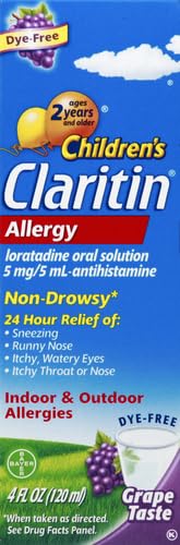 CLARITIN CHILDREN’S 2 HOUR NON-DROWSY ALLERGY ORAL SOLUTION 5 MG/ 5 ML, GRAPE 4 FL OZ