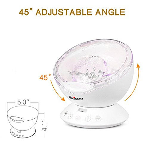 Delicacy Ocean Wave Projector 12 LED Remote Control Undersea Projector Lamp,7 Color Changing Music Player Night Light Projector for Kids Adults Bedroom Living Room Decoration