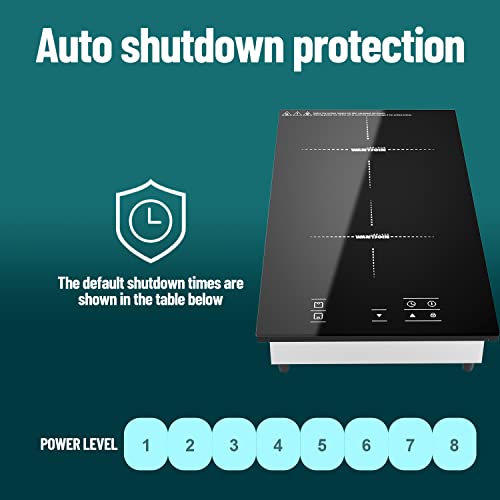 WantJoin Double Induction Cooktop Burner with Fast WarmUp Mode, 1800w