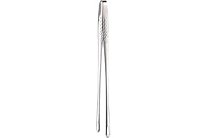11-Inch Stainless Steel Korean BBQ Grill Tongs - Japanese Barbecue Kitchen Tongs for Cooking(Stainless steel 1P)