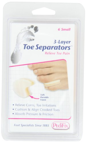 Pedifix 3-layer Toe Separators, 6 Count, Small
