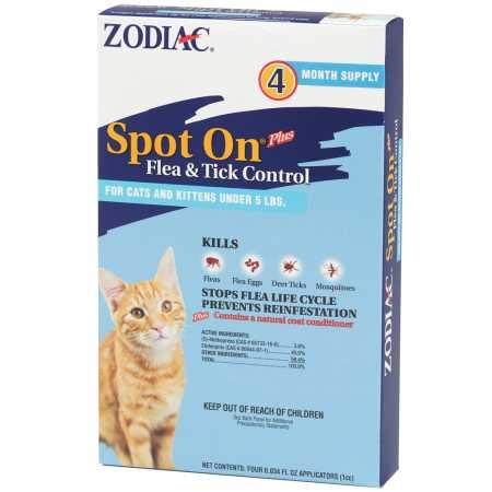 Picture of Zodiac Spot On Plus Flea & Tick Control for Cats & Kittens Under 5 ...