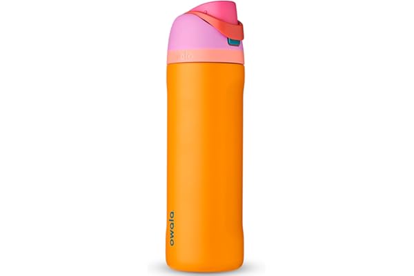 Owala FreeSip Insulated Stainless Steel Water Bottle with Straw for Sports and Travel, BPA-Free, 24-oz, Orchid/Orange (Tropical)