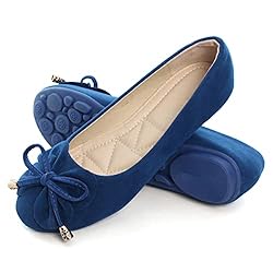 Hee grand Women's Round Toe Cut Bow-Knot Ballet