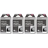 Fujifilm Instax Mini Instant Film Monochrome 4-Pack Bundle Set, Mono Chrome (10 x 4 = 40) # 337556 for Mini 90 8 70 7s 50s 25