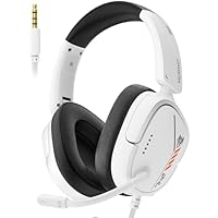 NUBWO Gaming Headset with Mic for PS5/PS4, Xbox Series XS/Xbox One,Switch-250g Lightweight,Clear Unidirectiona Mic, Soft Memory Earmuffs, 3.5mm Jack for Gaming & Work - White