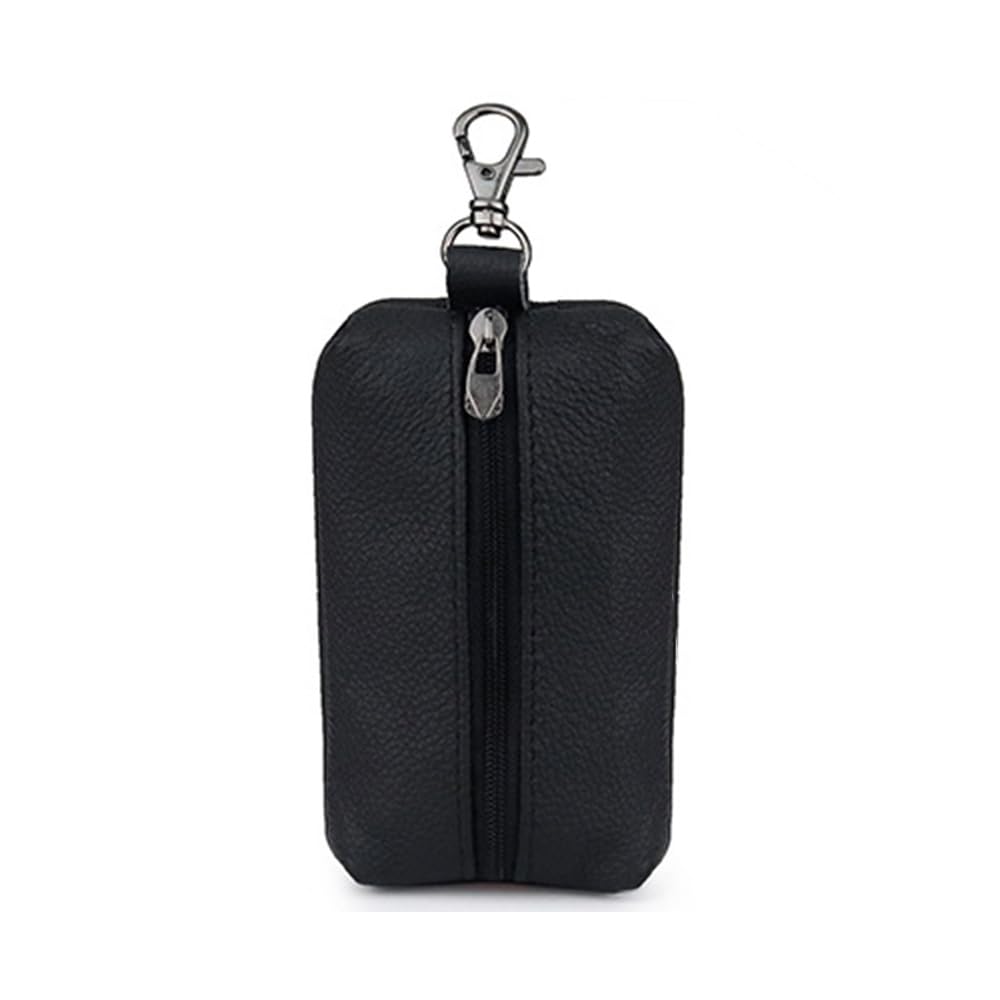 Auony Unisex Genuine Leather Key Case Wallet Pouch Bag Keychain Holder with Key Ring & Zipper