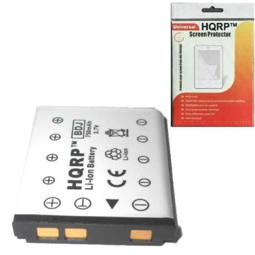 HQRP Battery for Sanyo Xacti VPC-T700, VPC-T700BL, VPC-T700P Replacement plus HQRP LCD Screen Protector