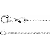 Sonia Jewels Solid 925 Sterling Silver .8mm Diamond-Cut Box Chain Necklace Secure Lobster Clasp Closure 24"