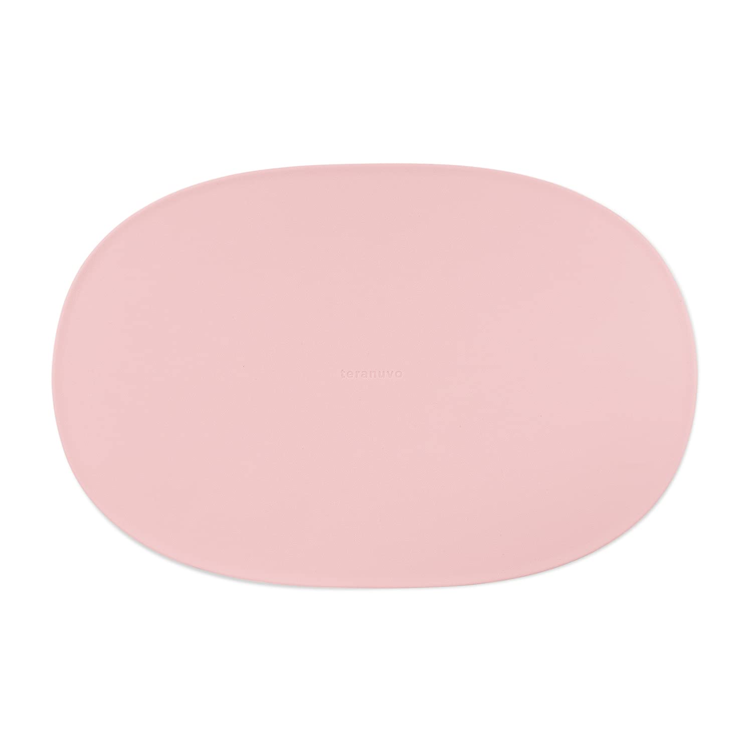 Teranuvo Pebble Table Placement Mat for Dining Table, Waterproof, Non Slip, Durable, Non-toxic Safe Silicone Material (Cotton Pink, 1)
