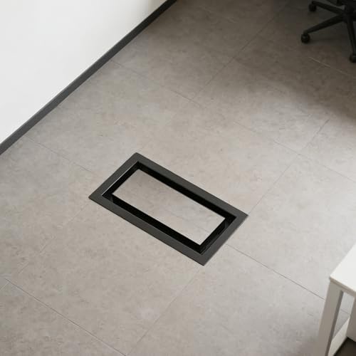 SOLRIX 20PCS Floor Registers 4x10,Black Flush Floor Vents Heavy Duty Steel Floor Registers Walkable Floor Register Vent Unadjustable Vent Covers for Home Floor Office Safety-Focused Families