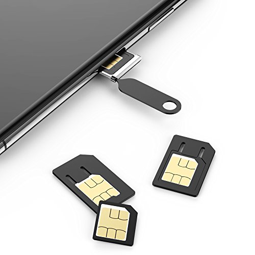 Sim Card Adapter, Aerb 5in1 Nano Micro Sim Card Adapter Kit with Sander Bar and Tray Open Needle