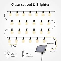 Lepro Solar Outdoor String Lights Patio Bistro