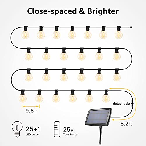 Lepro Solar Outdoor String Lights Patio Bistro