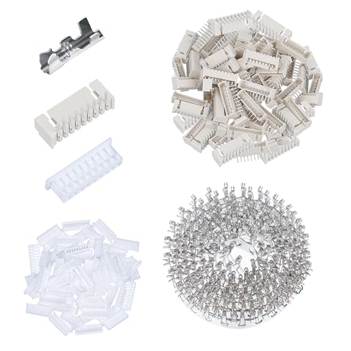 CQRobot 50 Sets/550 Pieces 1.25mm Pitch 9-Pin Electronic Wire-to-Board Connector Adapter Cable Assembly SMD Male Plugs, Female Sockets Housing and Crimp Terminal Kit Compatible with Molex Picoblade.