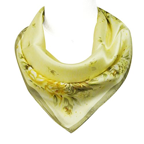 Wrapables 100% Silk Neckerchief Square Scarf, Dainty Posies
