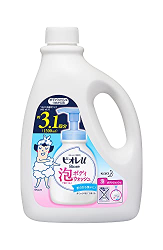 ビオレu 【大容量】 泡で出てくる ボディウォッシュ つめかえ用 1500ml 泡タイプ 全身洗浄料 1.5リットル (x 1)