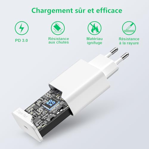 25W Type C Fast Charge Charger Compatible with Samsung Galaxy A15 A16 A17 A54 A55 A56 A35 A36 A25, S24 S23 A22 S22 S21 S20 FE Mobile Phone USB-C Plug Power Adapter with Cable 1.5 m