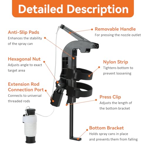 Adjustable Spray Holder Adapter, Spray Can Extension Pole Adapter with Glasses, Adjustable Angle Spray Extender for Spray Painting/Cleaning