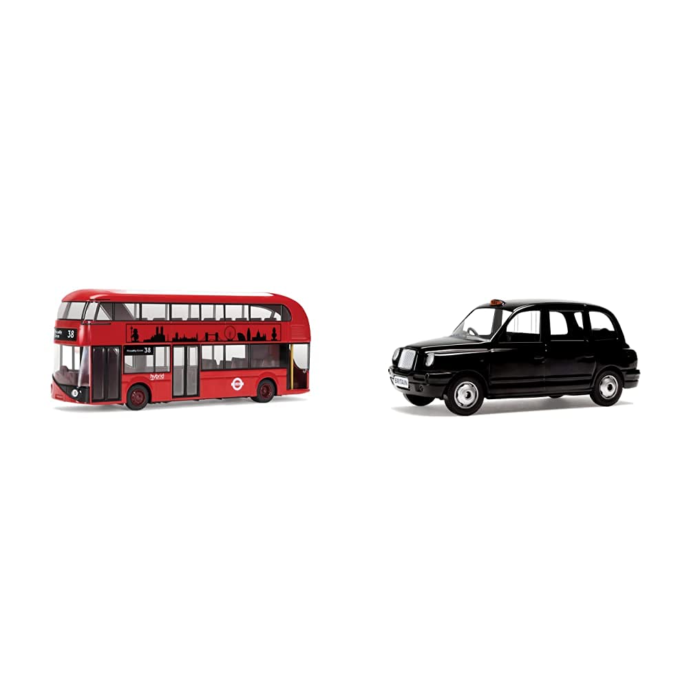Corgi GS89202 Best of British New Routemaster For London Model & GS85924 LTI Best of British Taxi, Black