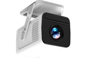 AYQQKZUU 720P Smart X1 White Projector Auto Keystone Built-in Streaming Apps Android 11 OS WiFi 6 and Bluetooth 5.2 Home Cine